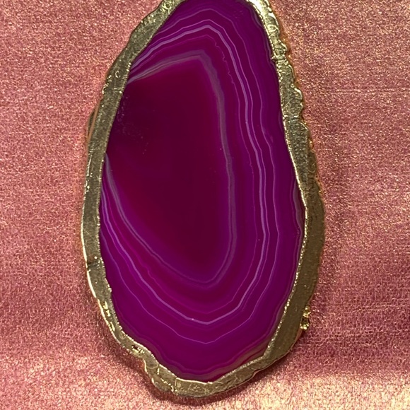 Pink Agate Pendant with chain - Picture 1 of 4